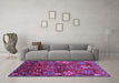 Machine Washable Oriental Purple Industrial Area Rugs in a Living Room, wshurb2347pur