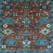 Square Oriental Light Blue Industrial Rug, urb2347lblu