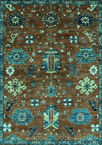 Oriental Turquoise Industrial Rug, urb2347turq