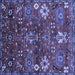 Square Machine Washable Oriental Blue Industrial Rug, wshurb2347blu