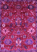 Machine Washable Oriental Pink Industrial Rug, wshurb2347pnk