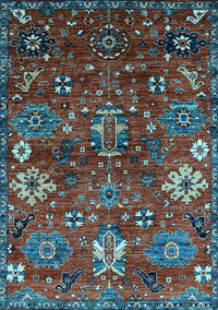 Oriental Light Blue Industrial Rug, urb2347lblu