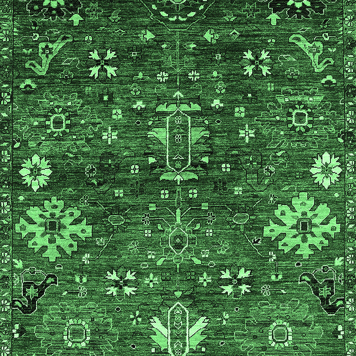 Machine Washable Oriental Emerald Green Industrial Area Rugs, wshurb2347emgrn