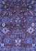 Machine Washable Oriental Blue Industrial Rug, wshurb2347blu