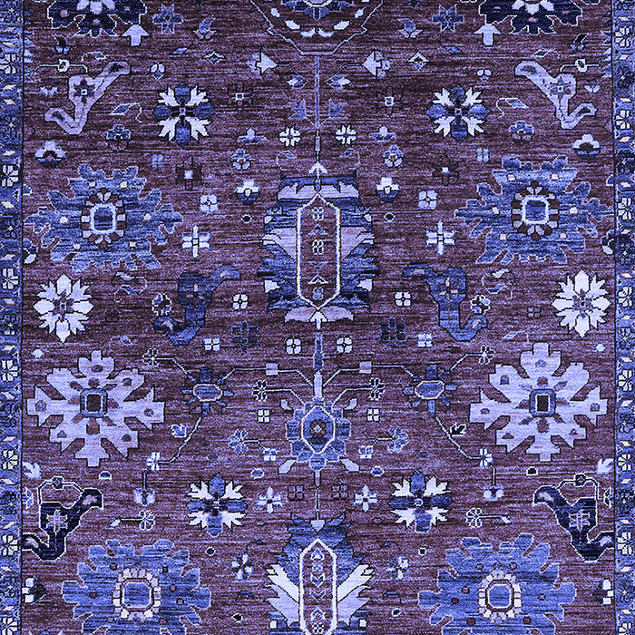 Machine Washable Oriental Blue Industrial Rug, wshurb2347blu
