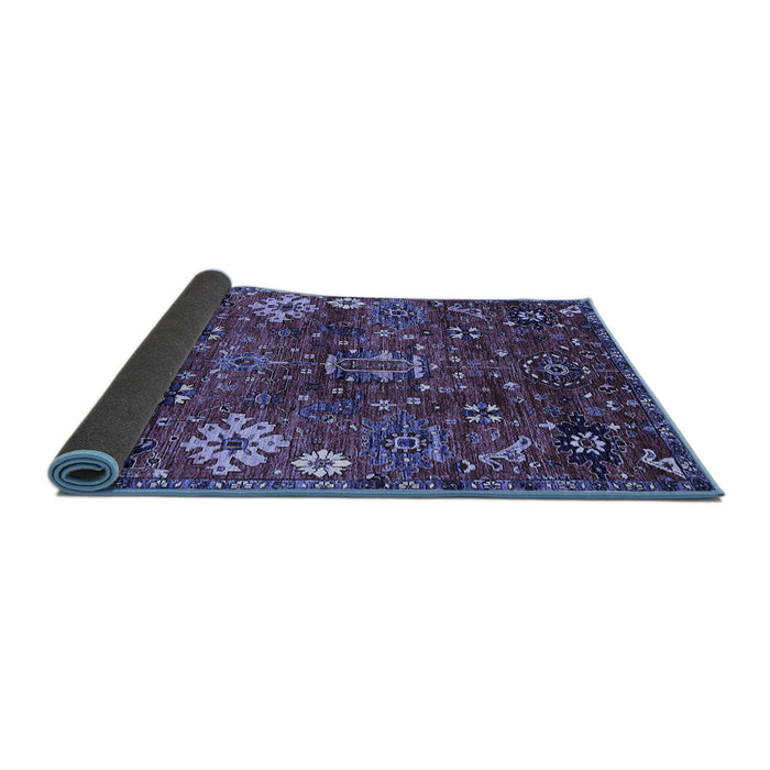 Sideview of Oriental Blue Industrial Rug, urb2347blu