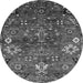 Round Oriental Gray Industrial Rug, urb2347gry