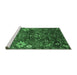 Sideview of Machine Washable Oriental Emerald Green Industrial Area Rugs, wshurb2347emgrn