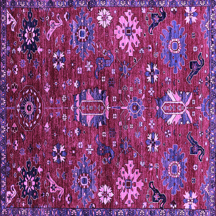 Square Machine Washable Oriental Purple Industrial Area Rugs, wshurb2347pur