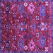 Square Machine Washable Oriental Purple Industrial Area Rugs, wshurb2347pur