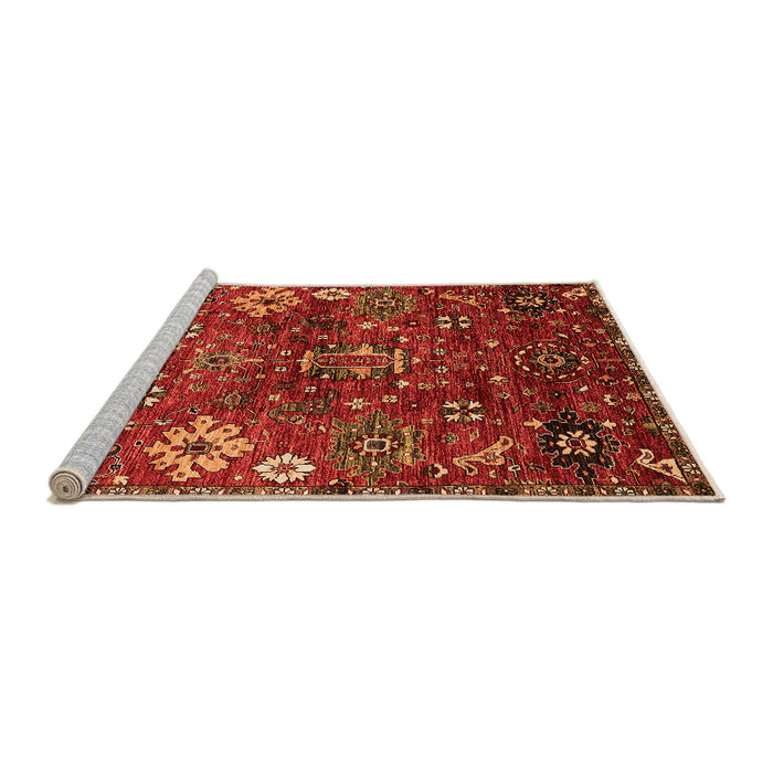 Sideview of Machine Washable Oriental Orange Industrial Area Rugs, wshurb2347org