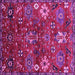 Square Machine Washable Oriental Pink Industrial Rug, wshurb2347pnk