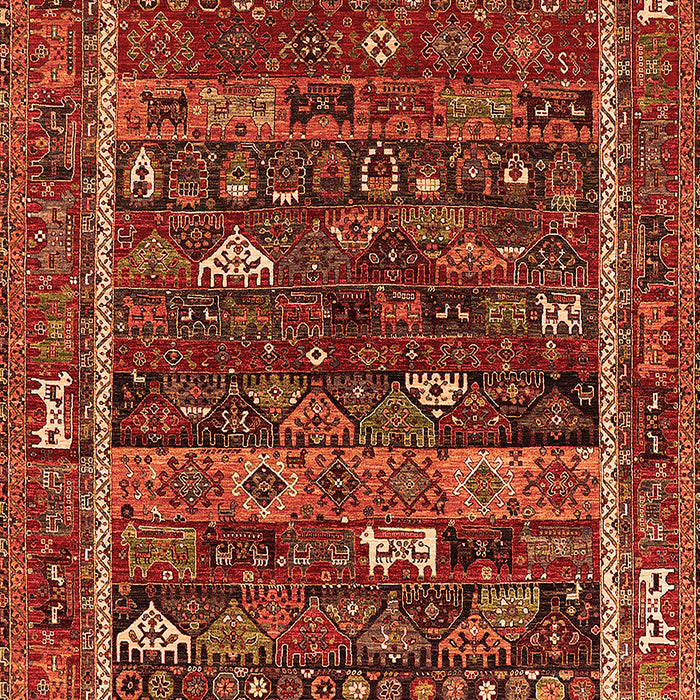 Machine Washable Oriental Orange Industrial Area Rugs, wshurb2348org