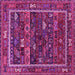 Square Oriental Pink Industrial Rug, urb2348pnk