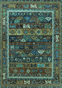 Oriental Turquoise Industrial Rug, urb2348turq