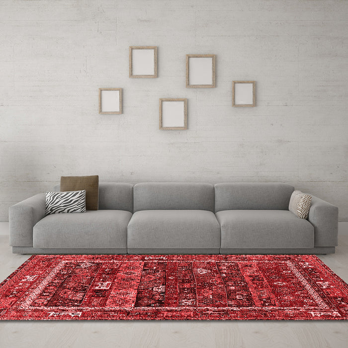 Industrial Red Washable Rugs