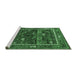 Sideview of Machine Washable Oriental Emerald Green Industrial Area Rugs, wshurb2348emgrn