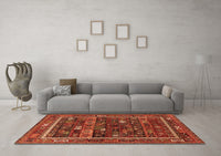 Machine Washable Oriental Orange Industrial Rug, wshurb2348org