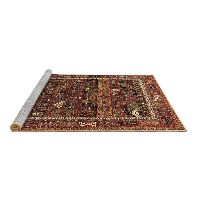 Sideview of Machine Washable Oriental Brown Industrial Rug, wshurb2348brn