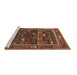 Sideview of Machine Washable Oriental Brown Industrial Rug, wshurb2348brn