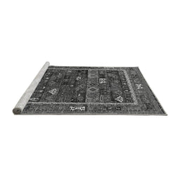Sideview of Machine Washable Oriental Gray Industrial Rug, wshurb2348gry