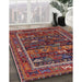 Mid-Century Modern Rose Purple Oriental Rug in Family Room, urb2348