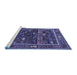 Sideview of Machine Washable Oriental Blue Industrial Rug, wshurb2348blu