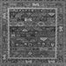 Square Machine Washable Oriental Gray Industrial Rug, wshurb2348gry