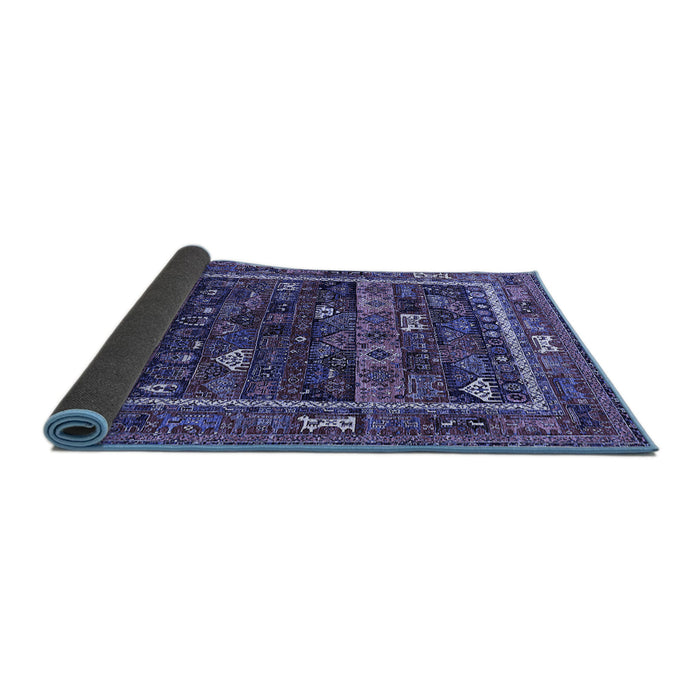 Sideview of Oriental Blue Industrial Rug, urb2348blu