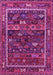Machine Washable Oriental Pink Industrial Rug, wshurb2348pnk