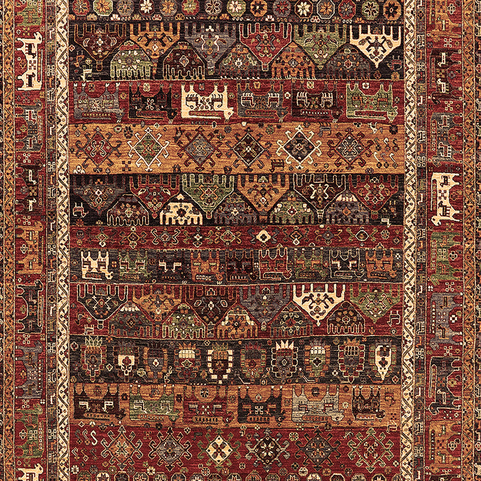 Machine Washable Oriental Brown Industrial Rug, wshurb2348brn