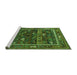 Sideview of Machine Washable Oriental Green Industrial Area Rugs, wshurb2348grn