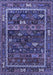 Machine Washable Oriental Blue Industrial Rug, wshurb2348blu