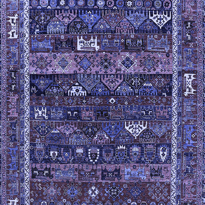 Machine Washable Oriental Blue Industrial Rug, wshurb2348blu