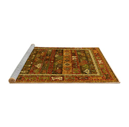 Sideview of Machine Washable Oriental Yellow Industrial Rug, wshurb2348yw