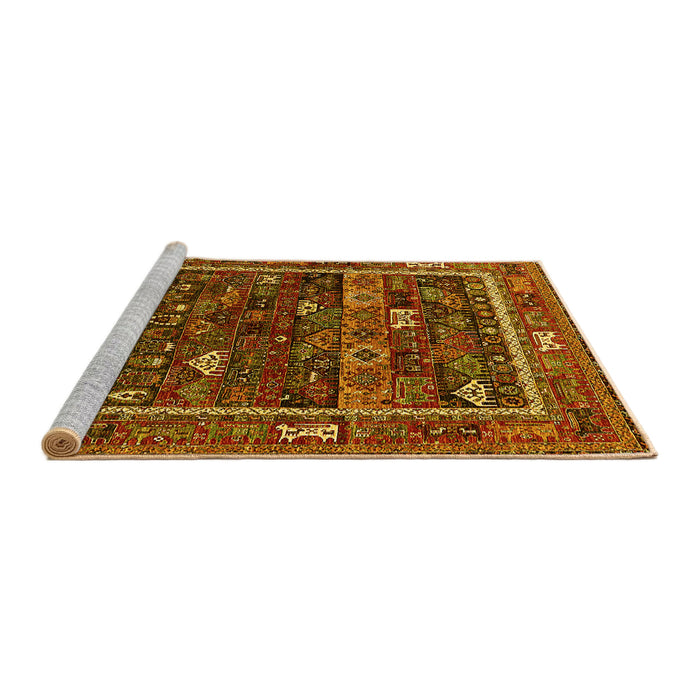 Sideview of Machine Washable Oriental Yellow Industrial Rug, wshurb2348yw