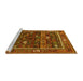 Sideview of Machine Washable Oriental Yellow Industrial Rug, wshurb2348yw