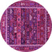 Round Oriental Pink Industrial Rug, urb2348pnk