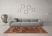 Machine Washable Oriental Brown Industrial Rug in a Living Room,, wshurb2348brn