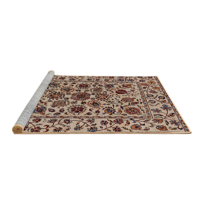 Sideview of Machine Washable Industrial Modern Red Brown Rug, wshurb2349