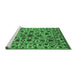 Sideview of Machine Washable Oriental Emerald Green Industrial Area Rugs, wshurb2349emgrn