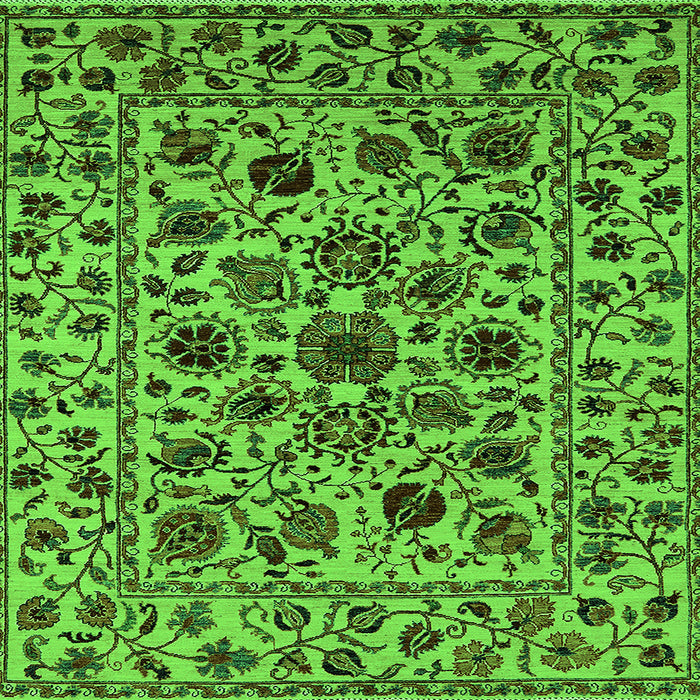 Square Oriental Green Industrial Rug, urb2349grn