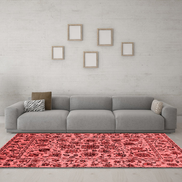 Industrial Red Washable Rugs