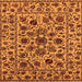 Square Machine Washable Oriental Orange Industrial Area Rugs, wshurb2349org