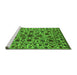 Sideview of Machine Washable Oriental Green Industrial Area Rugs, wshurb2349grn