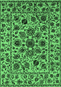 Oriental Emerald Green Industrial Rug, urb2349emgrn