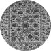 Round Oriental Gray Industrial Rug, urb2349gry