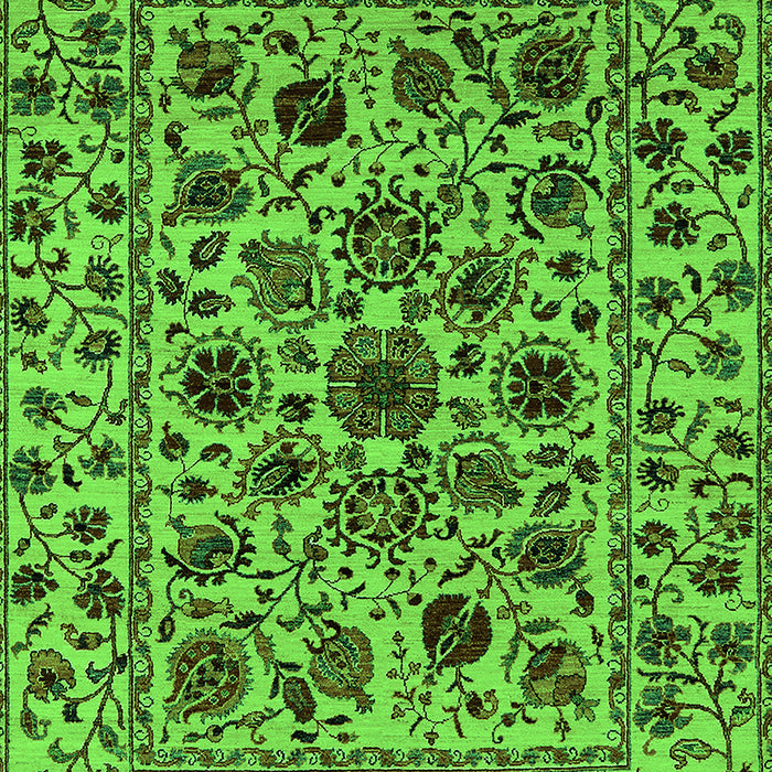 Machine Washable Oriental Green Industrial Area Rugs, wshurb2349grn