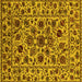 Square Oriental Yellow Industrial Rug, urb2349yw