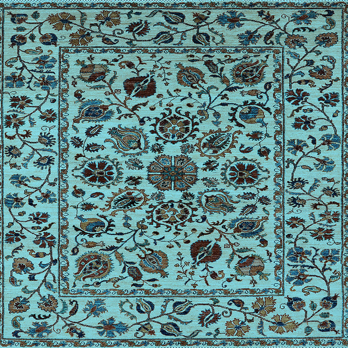 Square Oriental Light Blue Industrial Rug, urb2349lblu